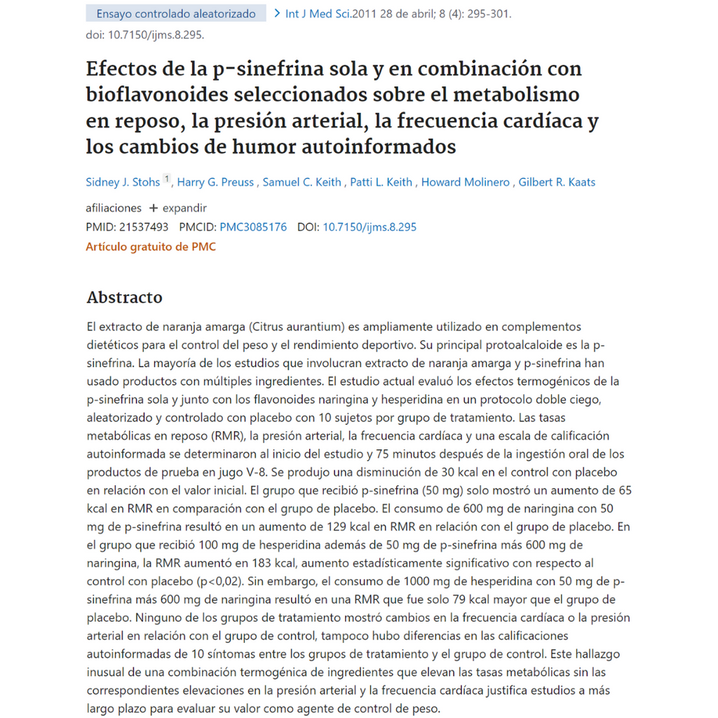 Synephrine Efne (Bitter Orange Ext) Sinefrina 35 Cápsulas