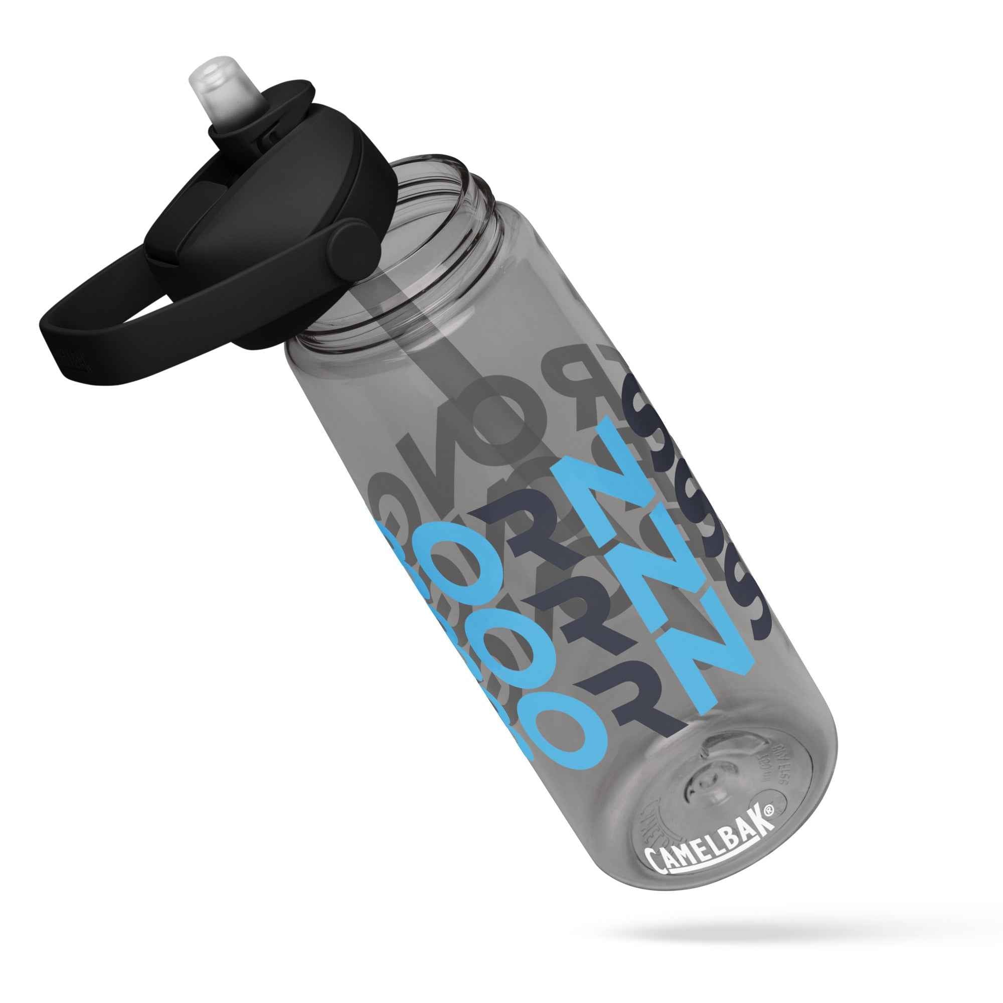 Flip straw water bottle