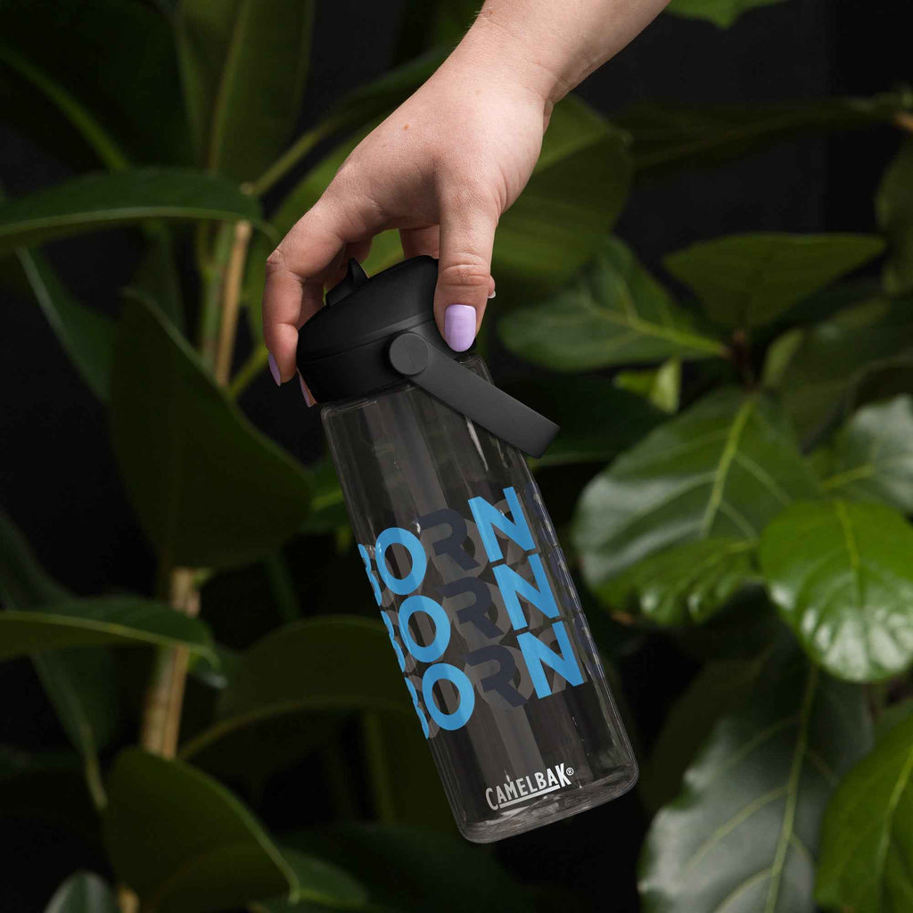 Flip straw water bottle