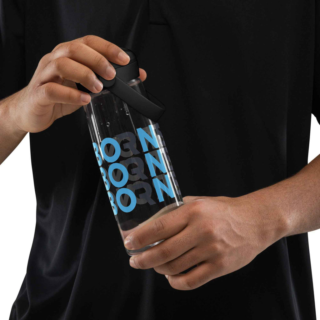 Flip straw water bottle