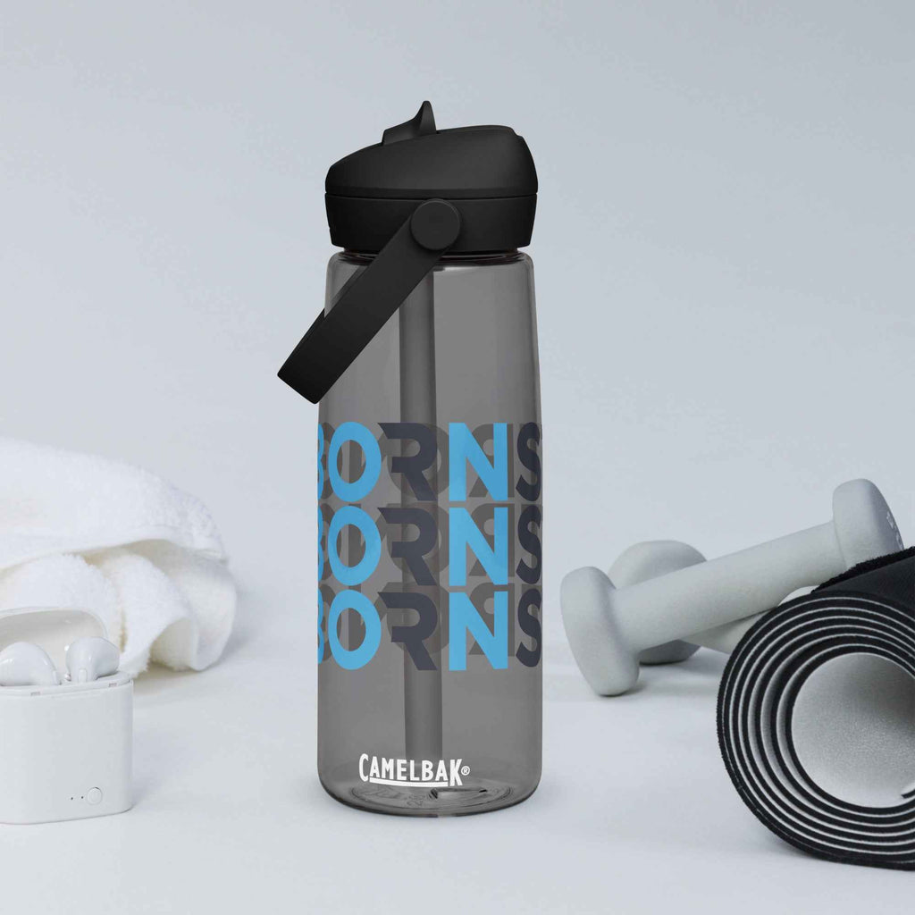 Flip straw water bottle