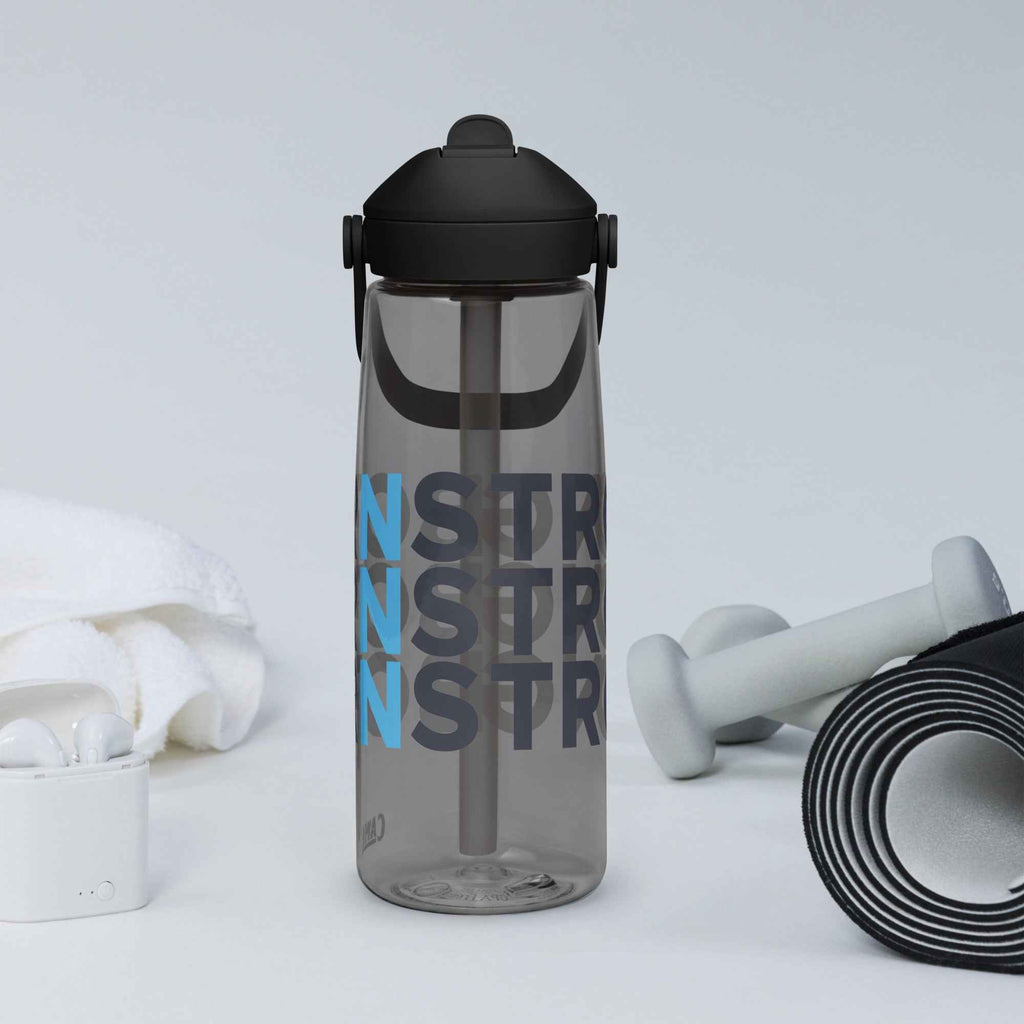 Flip straw water bottle