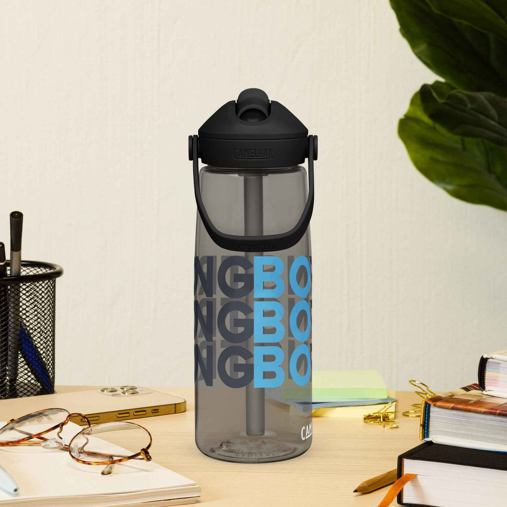 Flip straw water bottle