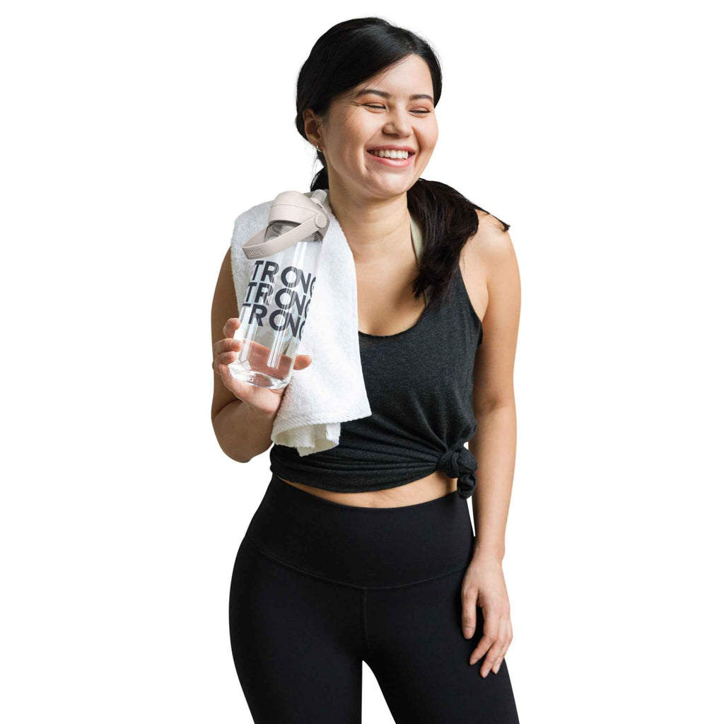 Flip straw water bottle
