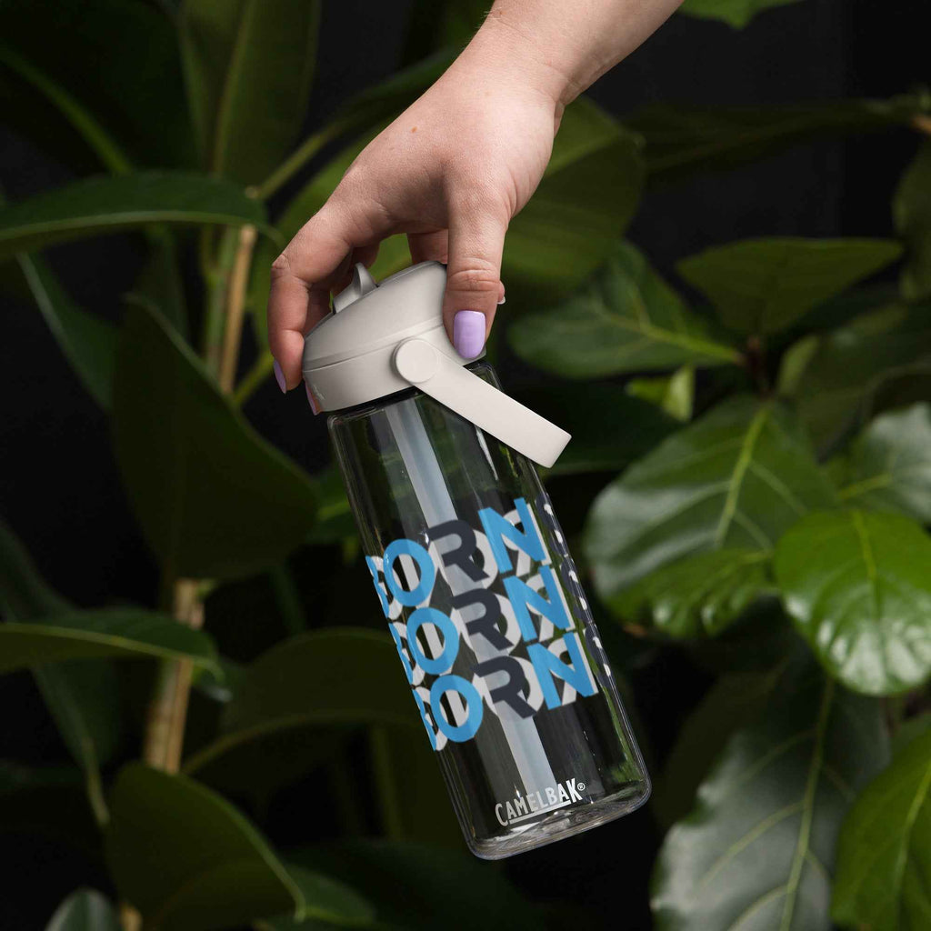 Flip straw water bottle