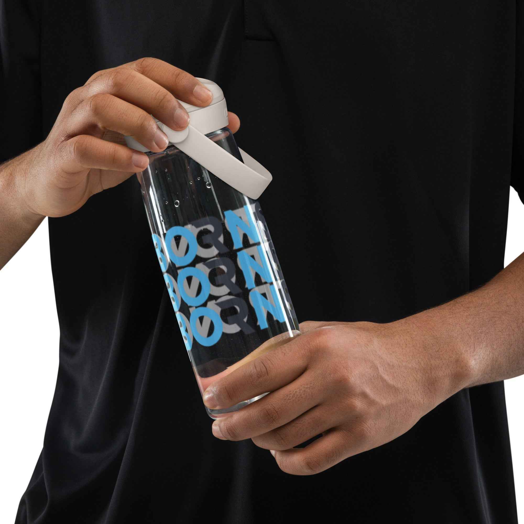 Flip straw water bottle