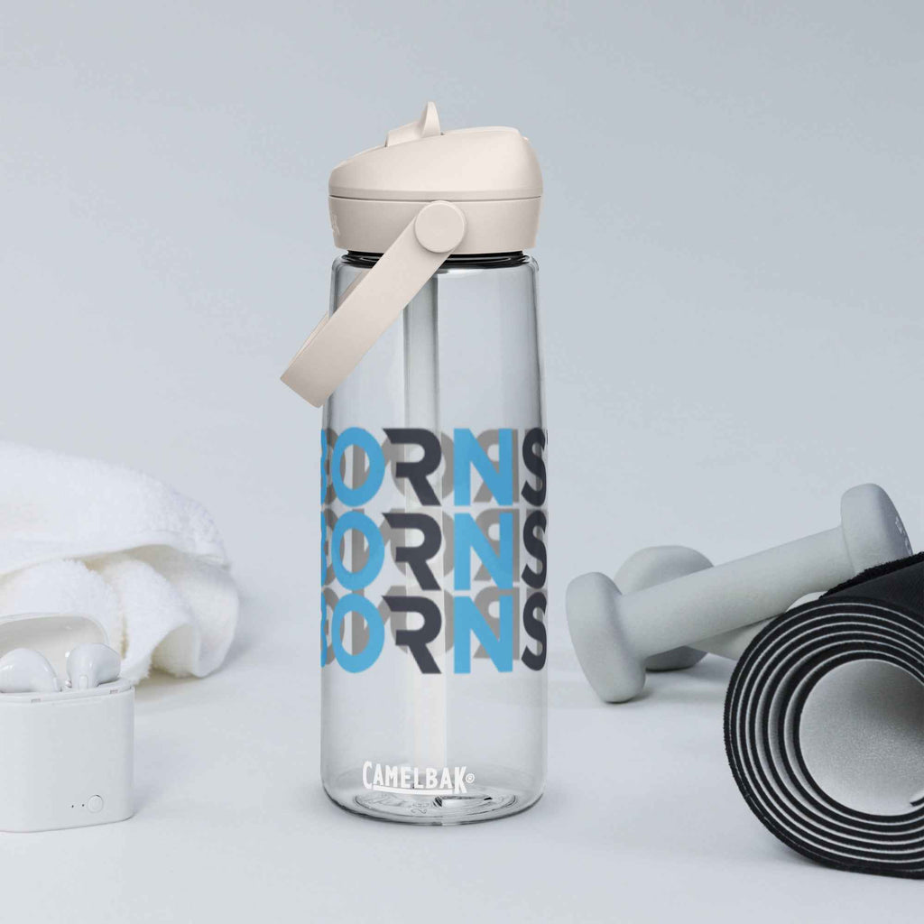 Flip straw water bottle