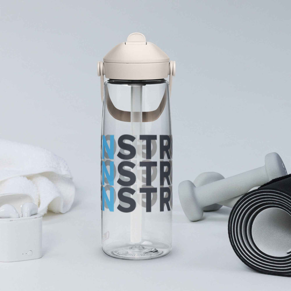 Flip straw water bottle