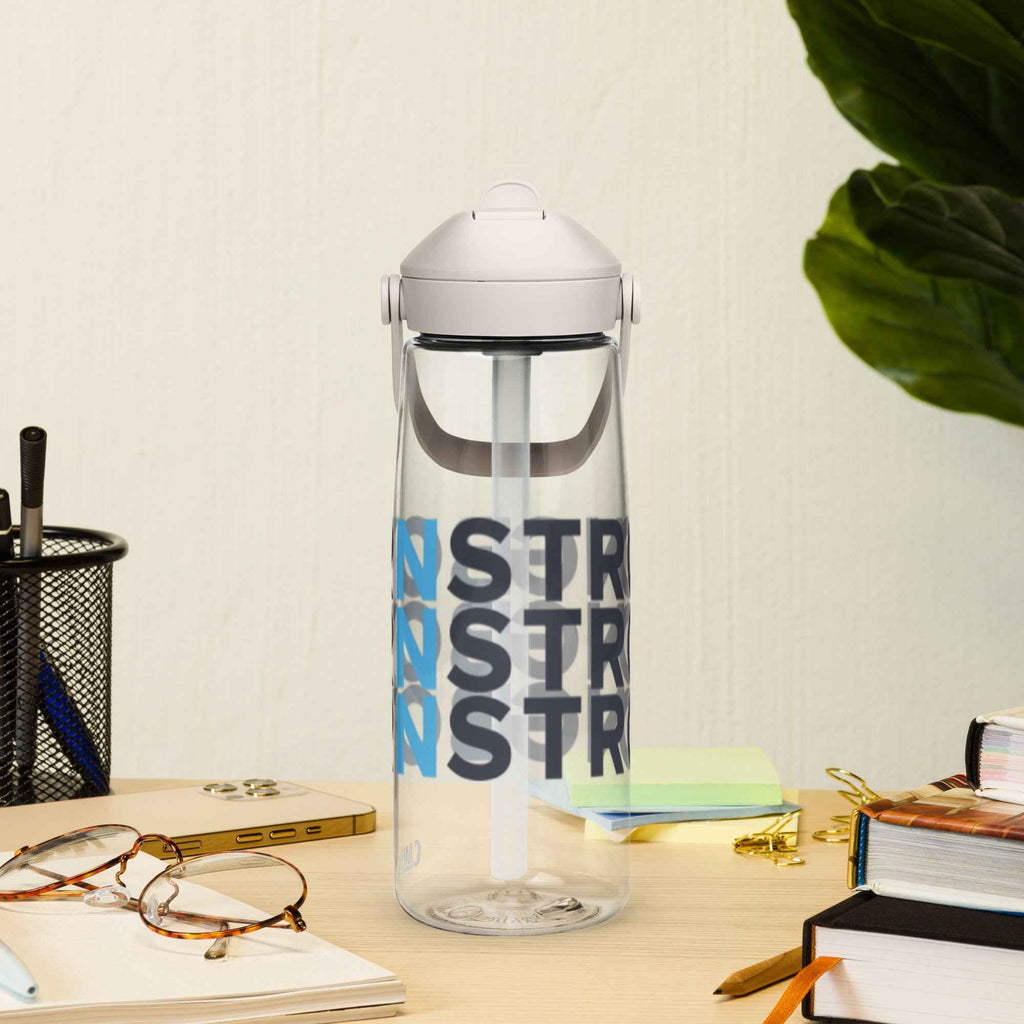 Flip straw water bottle