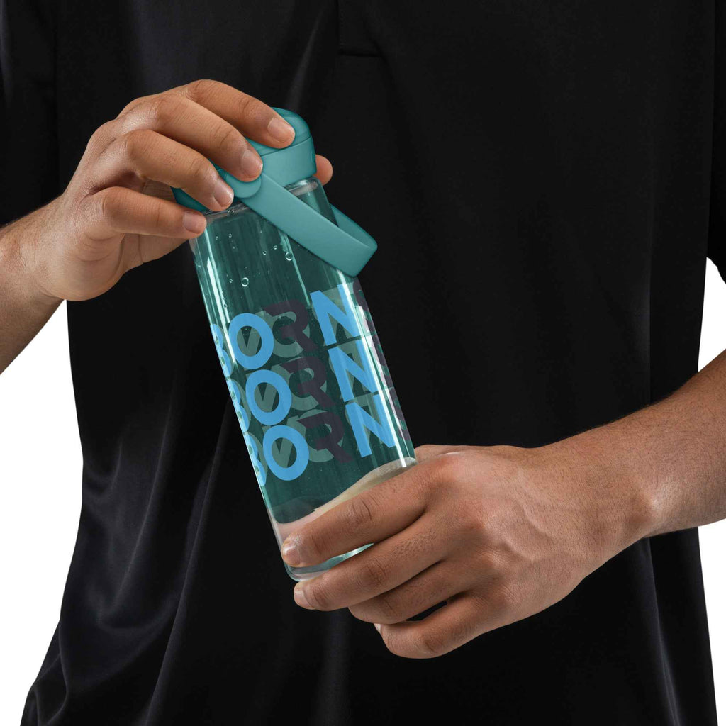 Flip straw water bottle