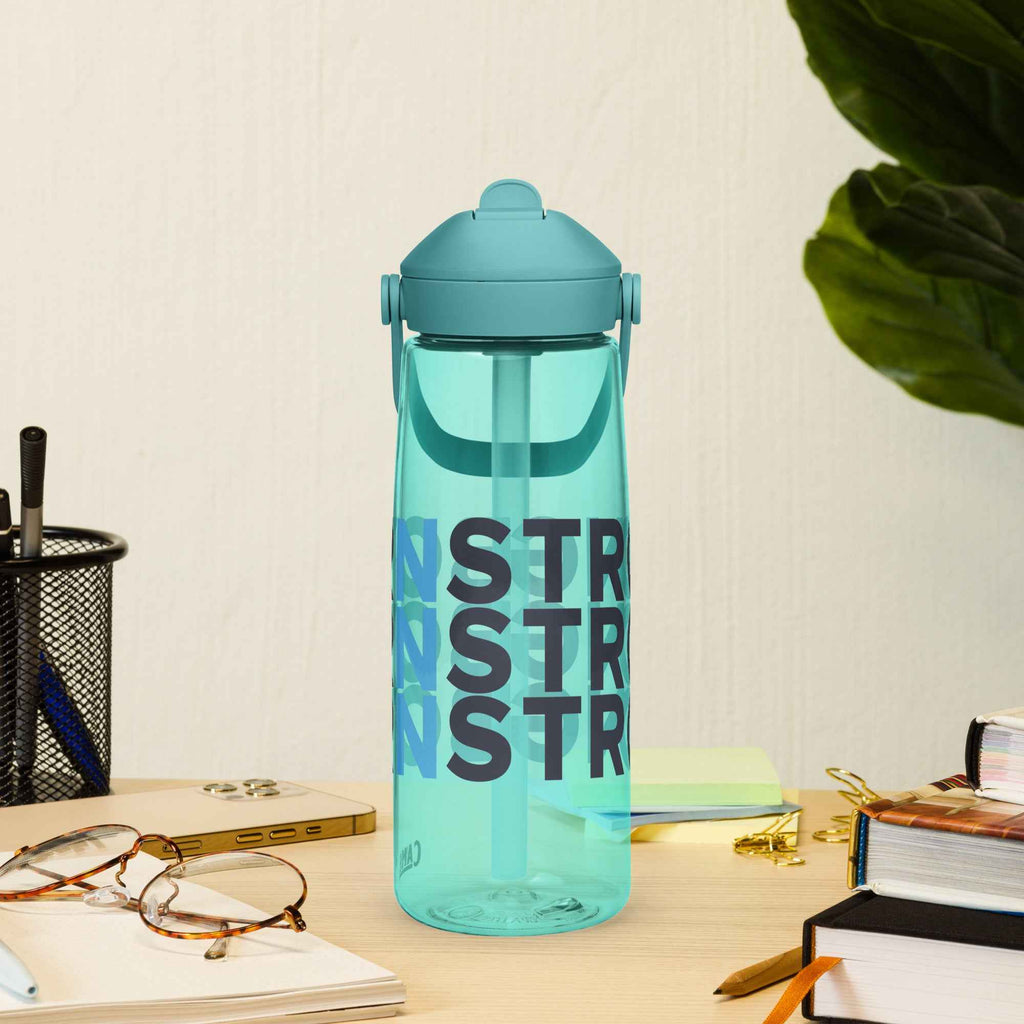 Flip straw water bottle
