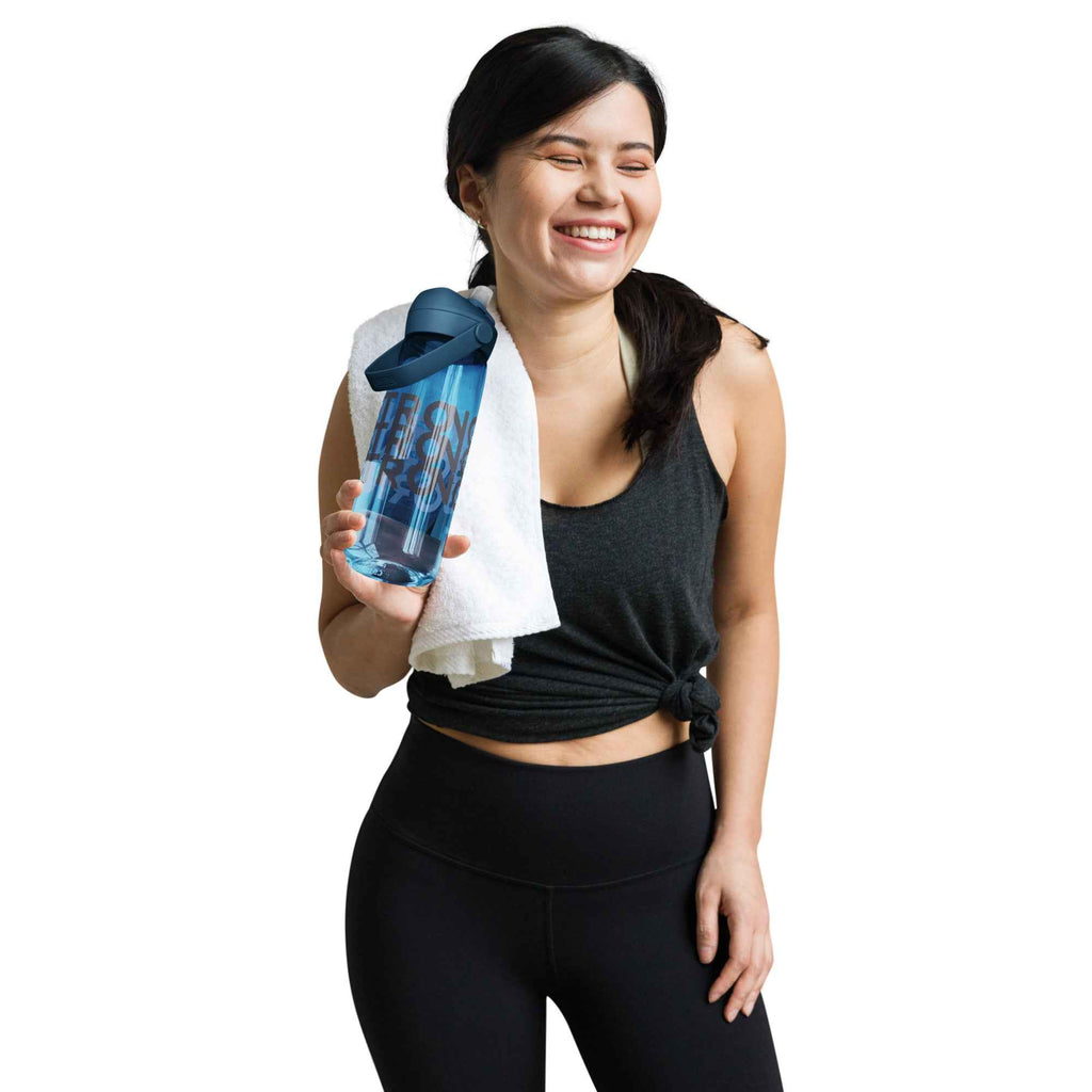 Flip straw water bottle