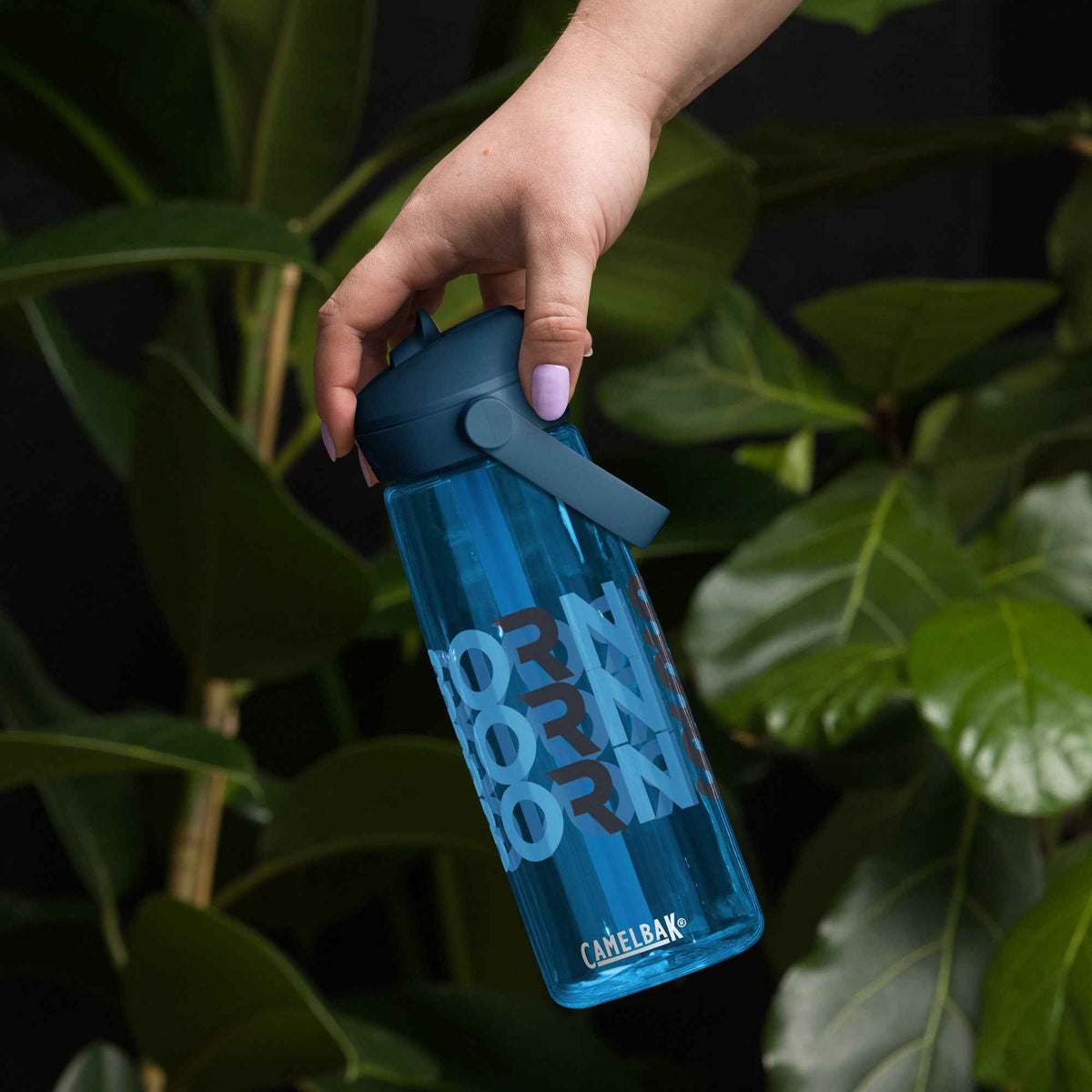 Flip straw water bottle