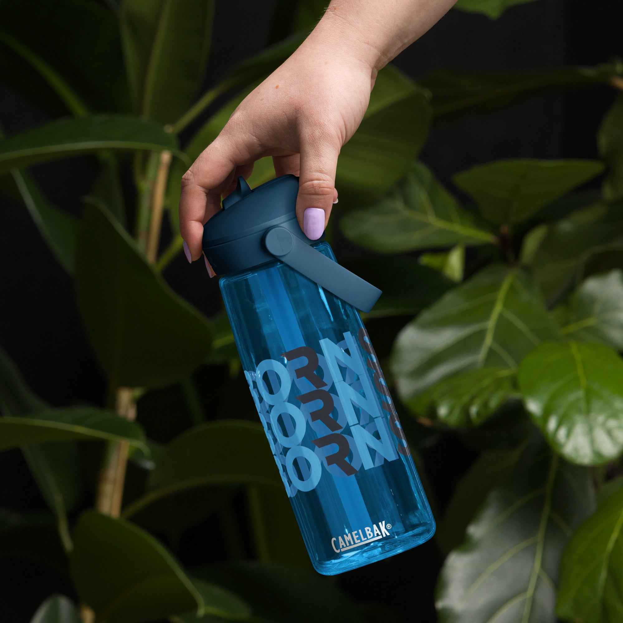 Flip straw water bottle