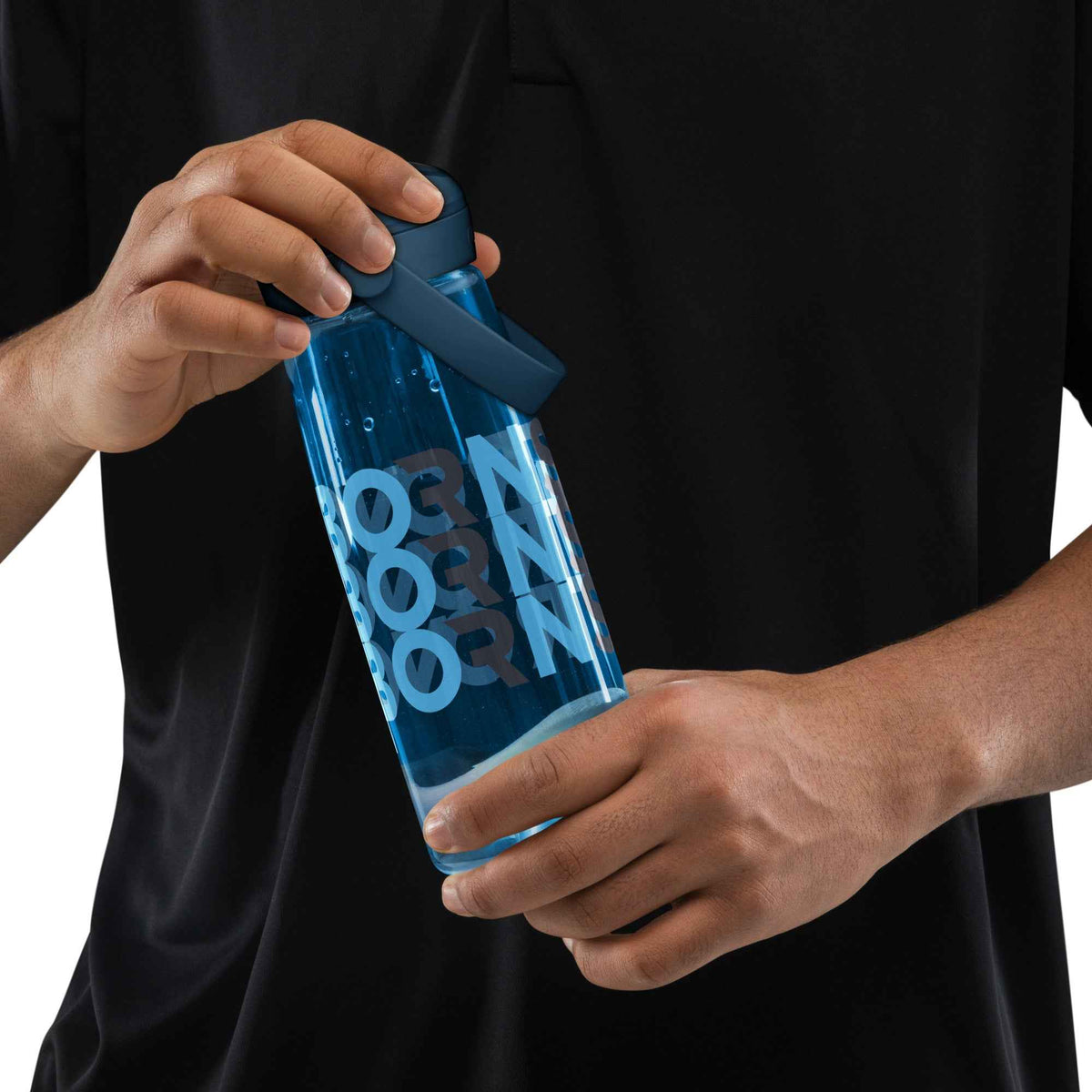 Flip straw water bottle