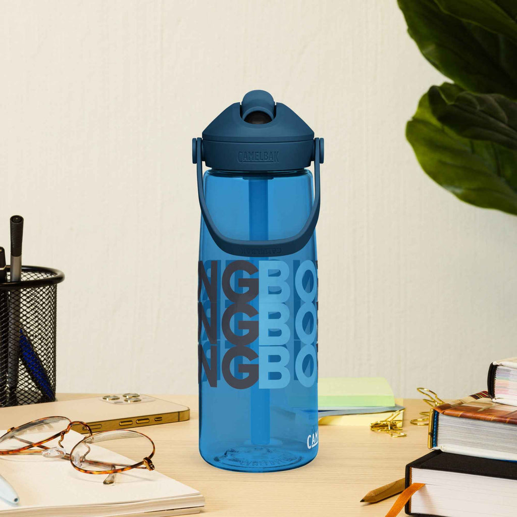 Flip straw water bottle