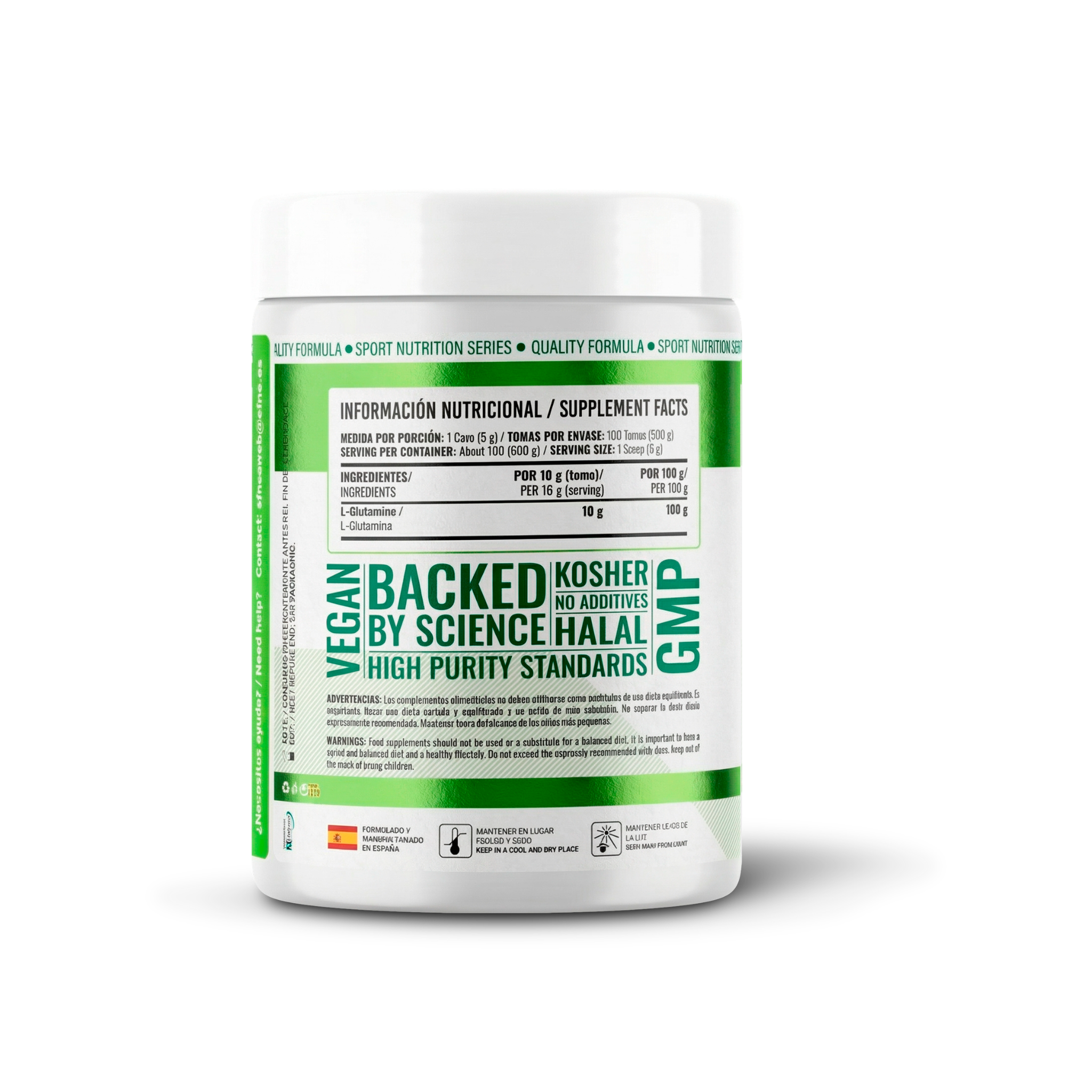 L-Glutamina Pura (Kyowa Quality®) - 500g | Recuperación Muscular y Salud Intestinal