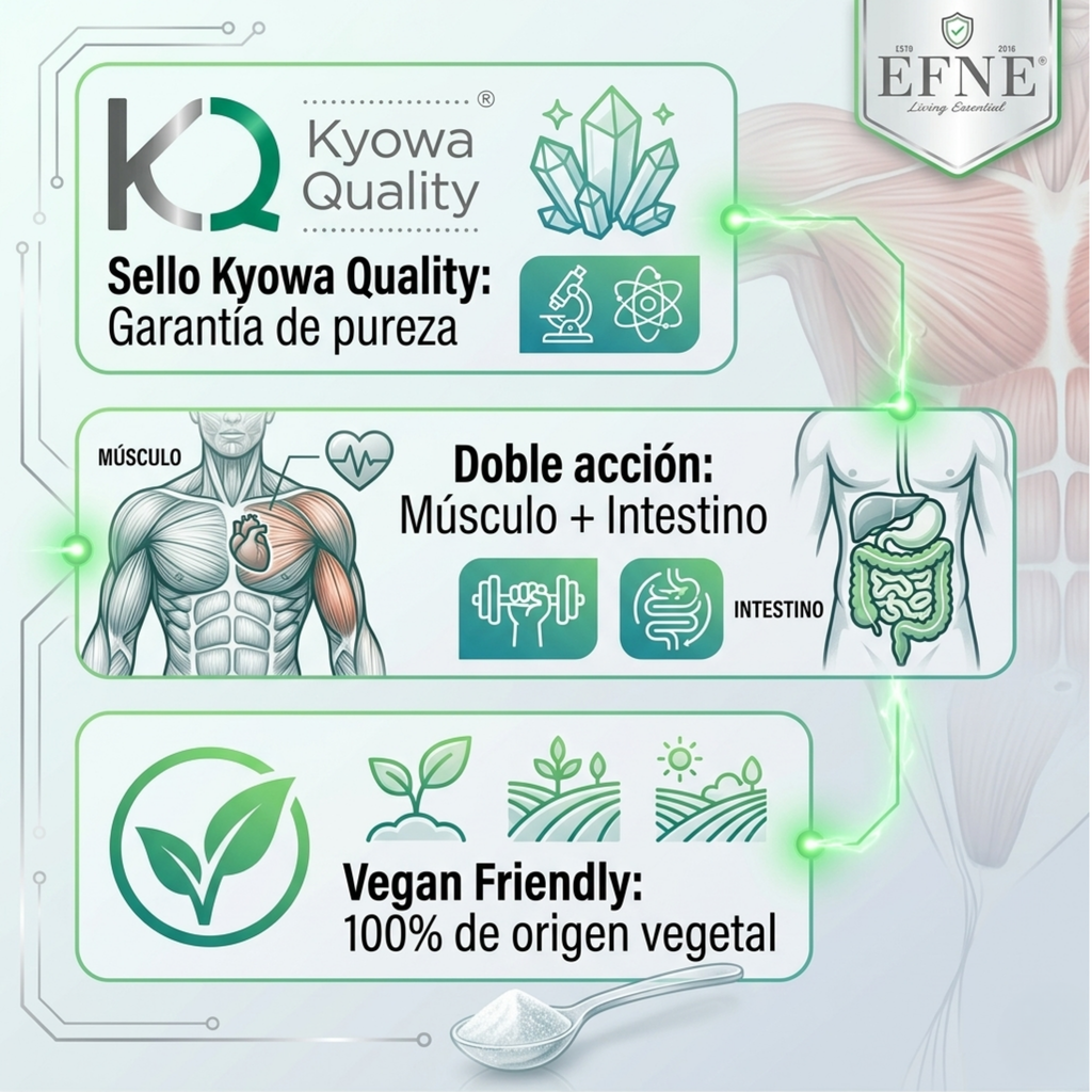 L-Glutamina Pura (Kyowa Quality®) - 500g | Recuperación Muscular y Salud Intestinal