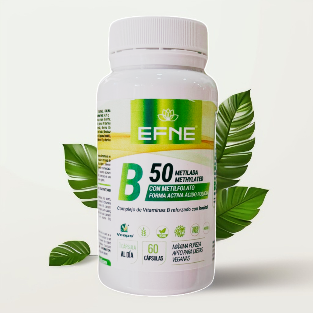 Complejo B 50 Metilada Con metilfolato forma activa ácido fólico (Complejo de Vitaminas B reforzado con inositol)