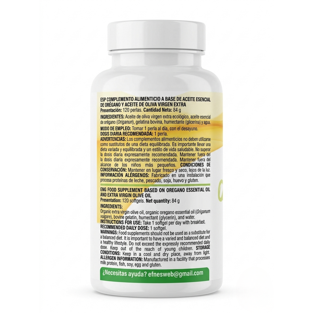 Aceite de Orégano Premium 80% Carvacrol (120 Perlas) - EFNE