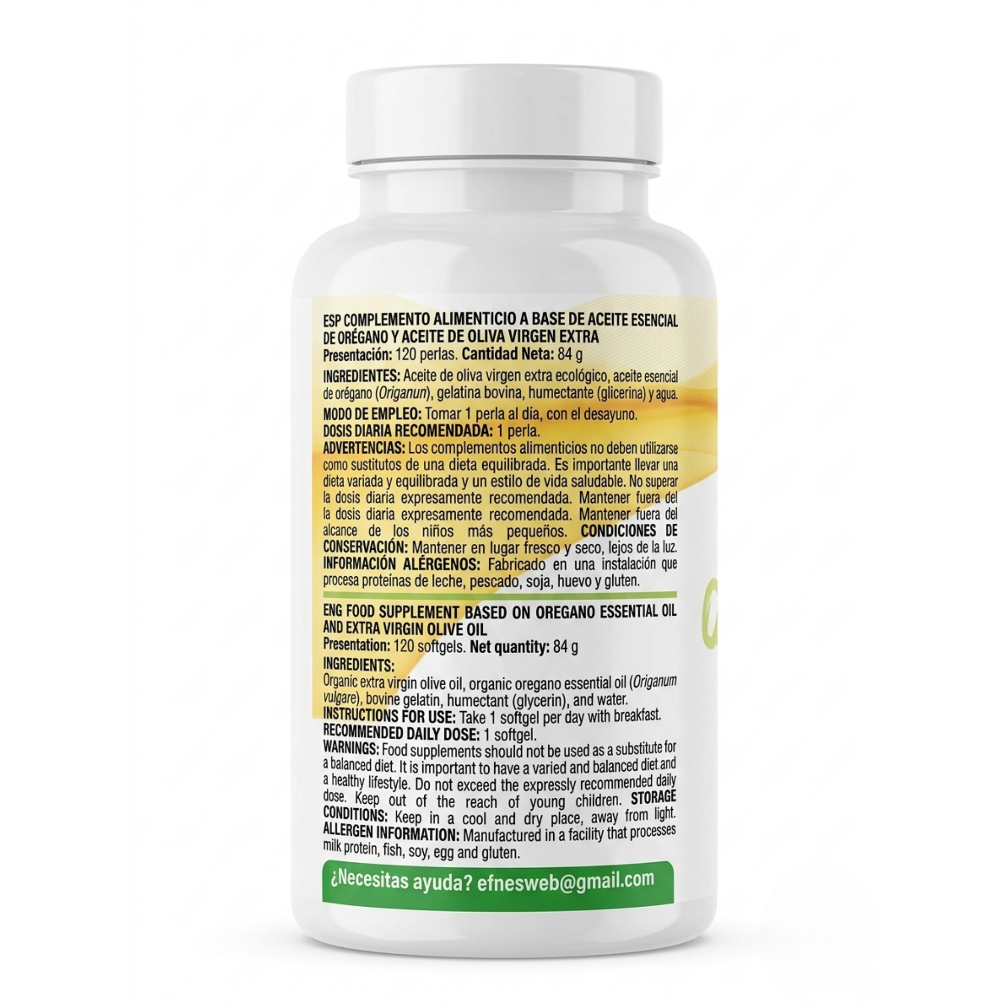 Aceite de Orégano Premium 80% Carvacrol (120 Perlas) - EFNE
