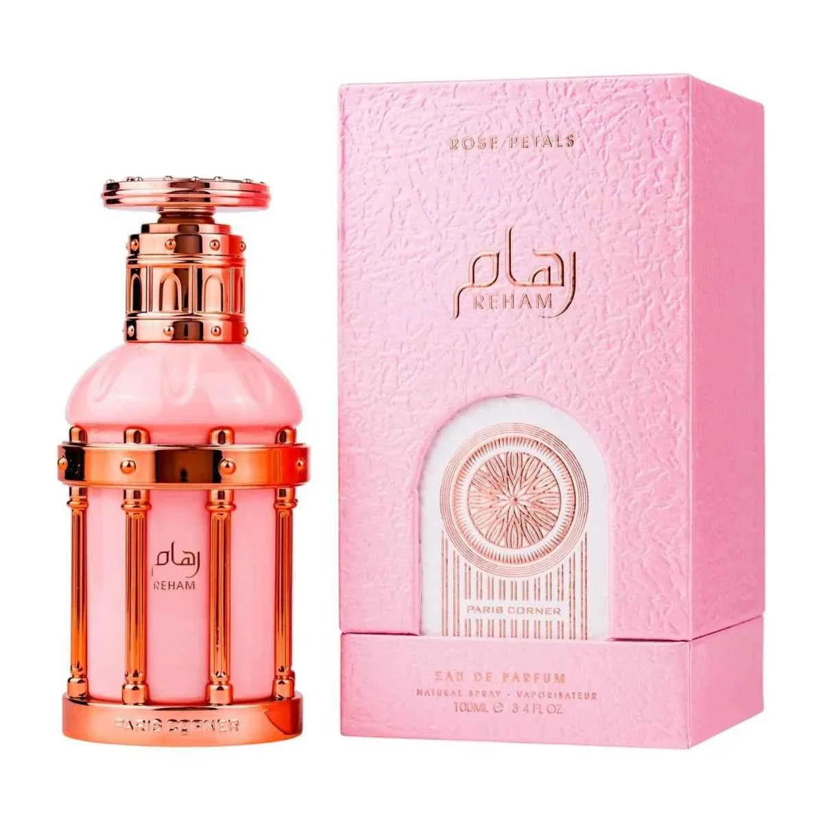 Paris Corner Reham Rose Petals 100ML Perfume para Mujer Fragancia de Larga Duración , Perfume árabe original